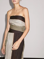 Strapless dress with gathered detail