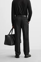 WOOL BLEND TEXTURED PANTS