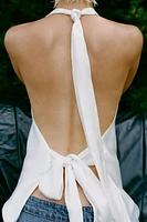 TOP SATINÉ HALTER