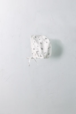 0-18 MONTHS/ SHINY FLORAL BONNET LIMITED EDITION