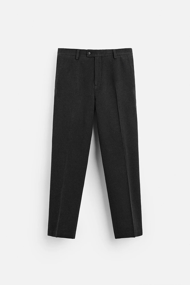 WOOL BLEND TEXTURED PANTS
