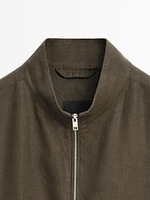 100% linen bomber jacket