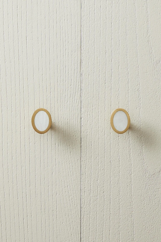SET OF OVAL MOTHER-OF-PEARL KNOBS (SET OF 2)