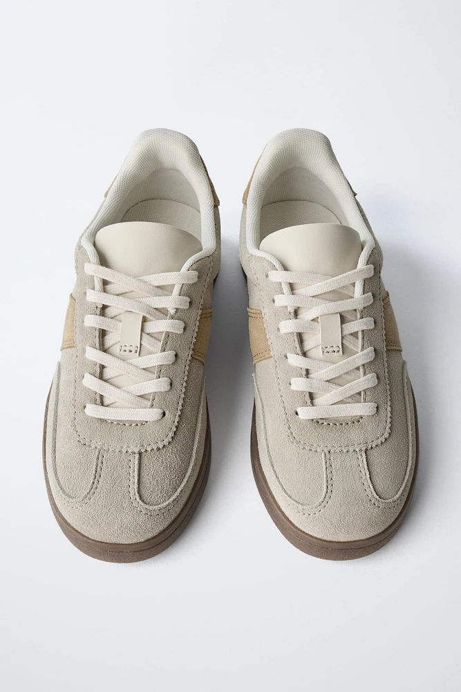 SPLIT LEATHER SNEAKERS