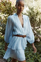 BELTED RUFFLED DRESS