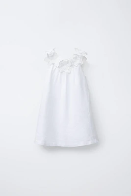 ROBE FLEURS 100 % LIN