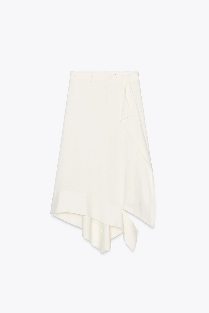 ASYMMETRIC LINEN SKIRT ZW COLLECTION
