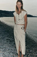 BUCKLE MIDI SKIRT