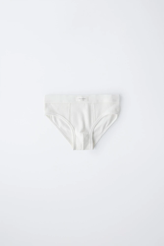 6-14 ANS/ LOT DE TROIS SLIPS CÔTELÉS ÉTIQUETTE