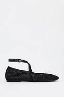 DOUBLE STRAP LACE BALLERINAS