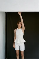 STRETCH PEPLUM TOP