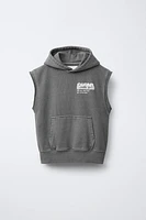 HOODED SWEATSHIRT VEST