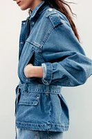 BELTED TRF DENIM JACKET