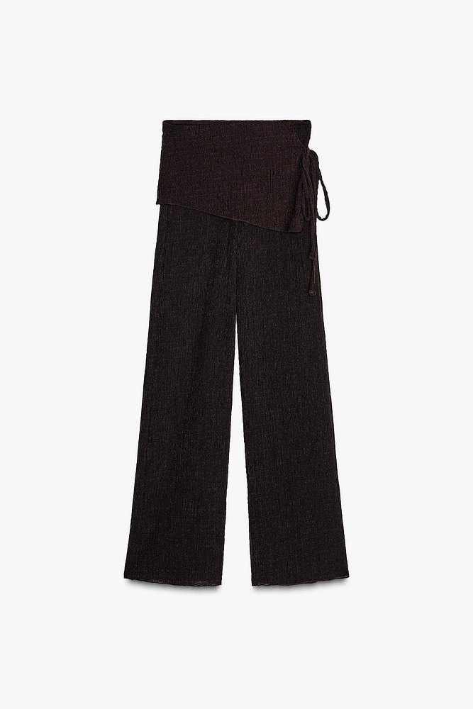 TEXTURED TIE SARONG PANTS