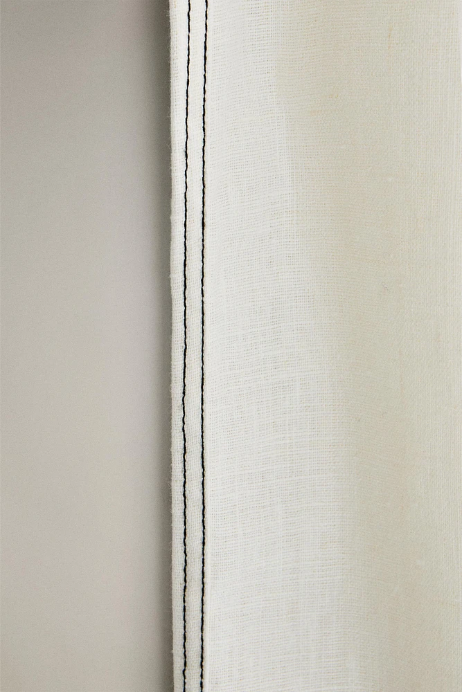 LINEN PANTS WITH TOPSTITCHING