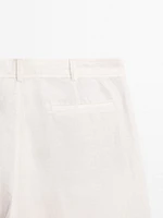 100% linen Bermuda shorts