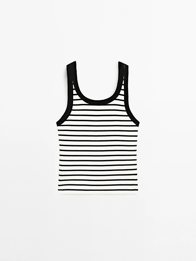 Stripe print vest top
