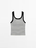 Stripe print vest top