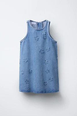 FLORAL DENIM DRESS