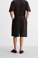 RELAXED FIT PLEATED SHORTS