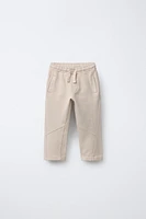 EMBROIDERED STRAIGHT PLUSH PANTS