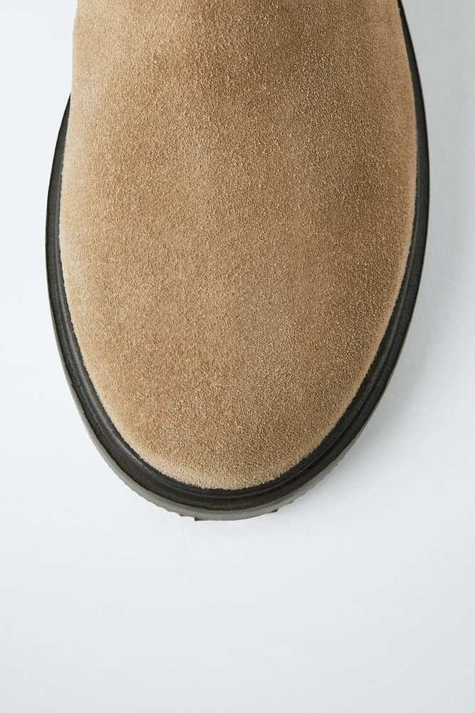 SPLIT LEATHER BOOTS