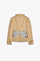 SHORT PRINTED SCARF TRENCH COAT