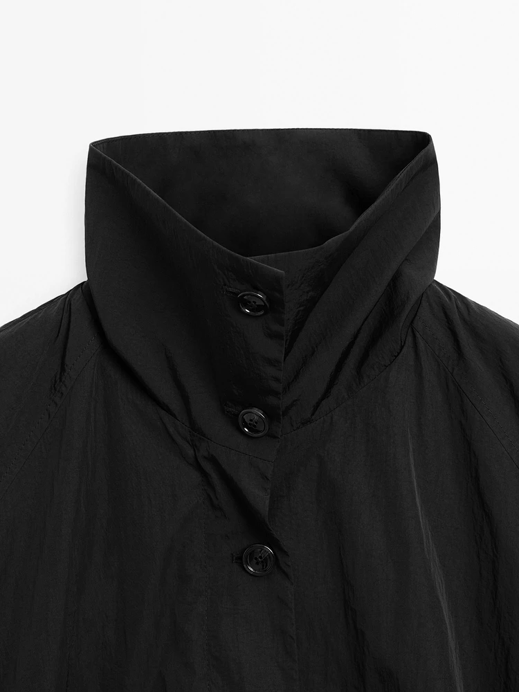 High neck bomber puff jacket