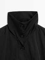 High neck bomber puff jacket