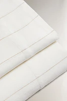 STRIPED COTTON LINEN FLAT SHEET