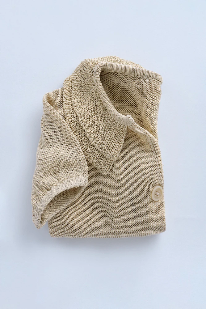 ZARA TIMELESS - GILET EN MAILLE À MANCHES COURTES