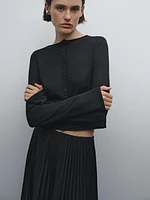 Pleated midi skirt with box pleats