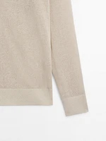 Linen blend V-neck cardigan