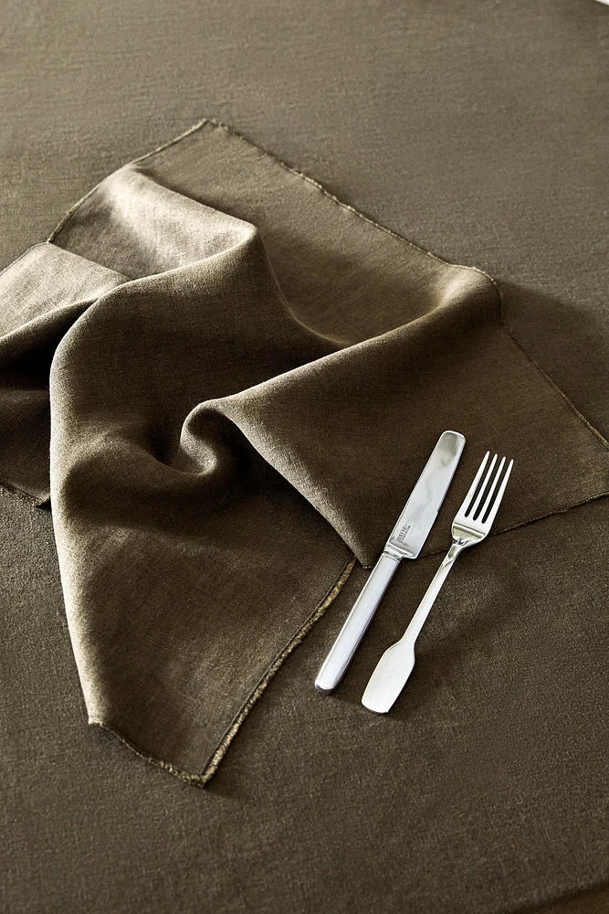SERVIETTE DE TABLE LIN DÉLAVÉ