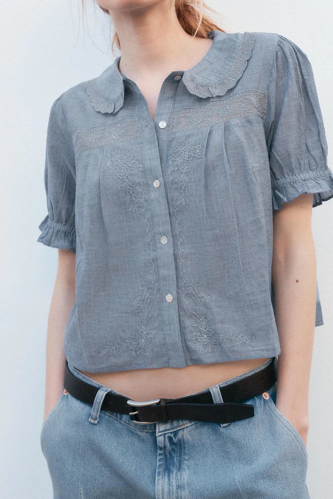 FLORAL EMBROIDERY SHIRT