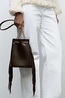 SAC SEAU CYLINDRIQUE À FRANGES
