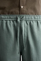 100% LINEN REGULAR FIT PANTS