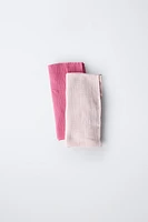 TWO-PACK OF TEXTURED MUSLIN SWADDLES