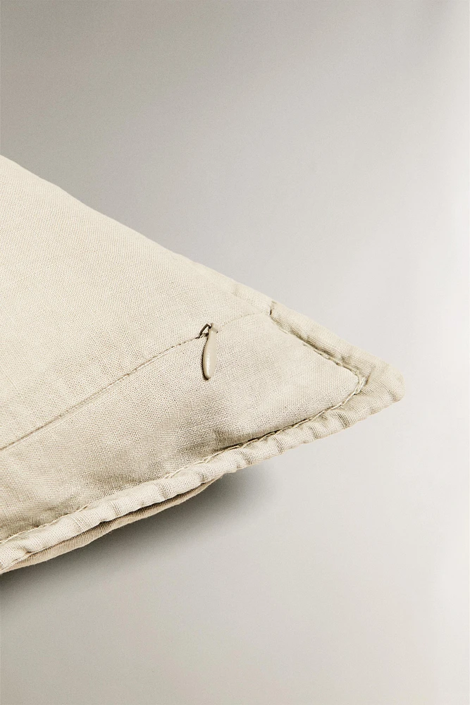 FADED-EFFECT LINEN PILLOW SHAM FOR QUILT