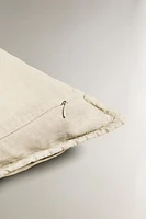 FADED-EFFECT LINEN PILLOW SHAM FOR QUILT