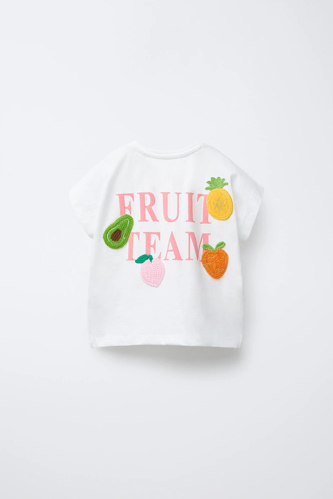 T-SHIRT PIÈCES BRODÉES FRUITS