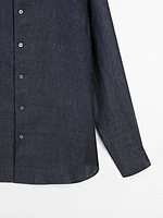 Slim fit faded 100% linen shirt