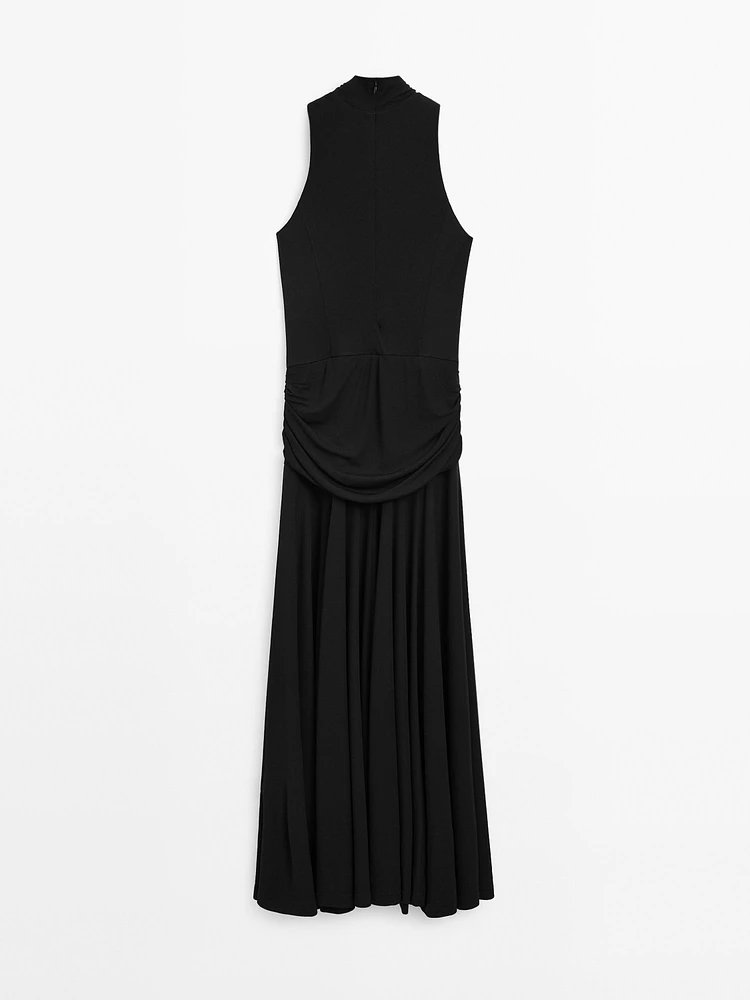 Robe froncée à encolure américaine - Studio