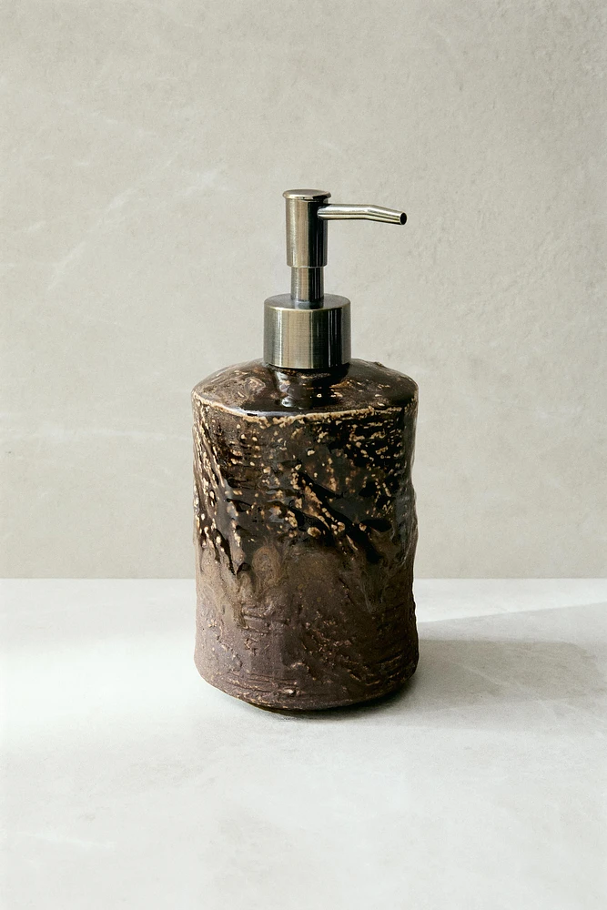 DISTRIBUTEUR SAVON CÉRAMIQUE TEXTURE