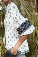 BALLOON SLEEVE PRINTED BLOUSE