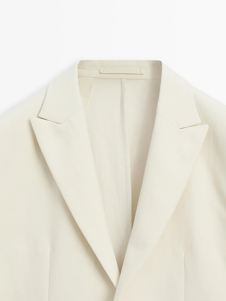Cotton blend suit blazer