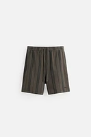 TEXTURED EMBROIDERED SHORTS
