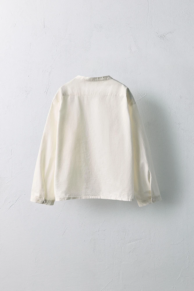 AGES 2-5/LIMITED EDITION MANDARIN COLLAR POPLIN SHIRT