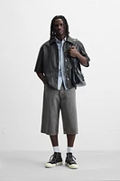 FAUX LEATHER OVERSHIRT