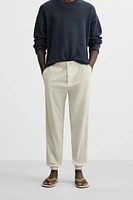 WASHED JOGGER-WAIST PANTS